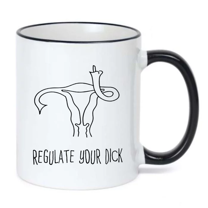 Uterus Regulate Your Dick Middle Finger Up Black Color Changing Mug