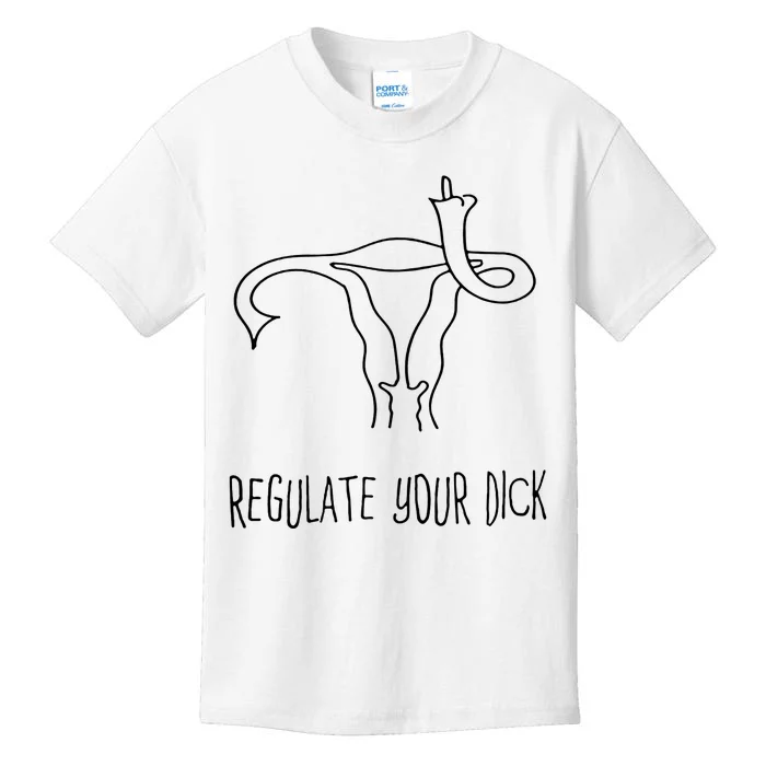 Uterus Regulate Your Dick Middle Finger Up Kids T-Shirt