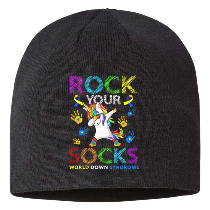 Unicorn Rock Your Socks World Down Syndrome Awareness 8 1/2in Sustainable Knit Beanie