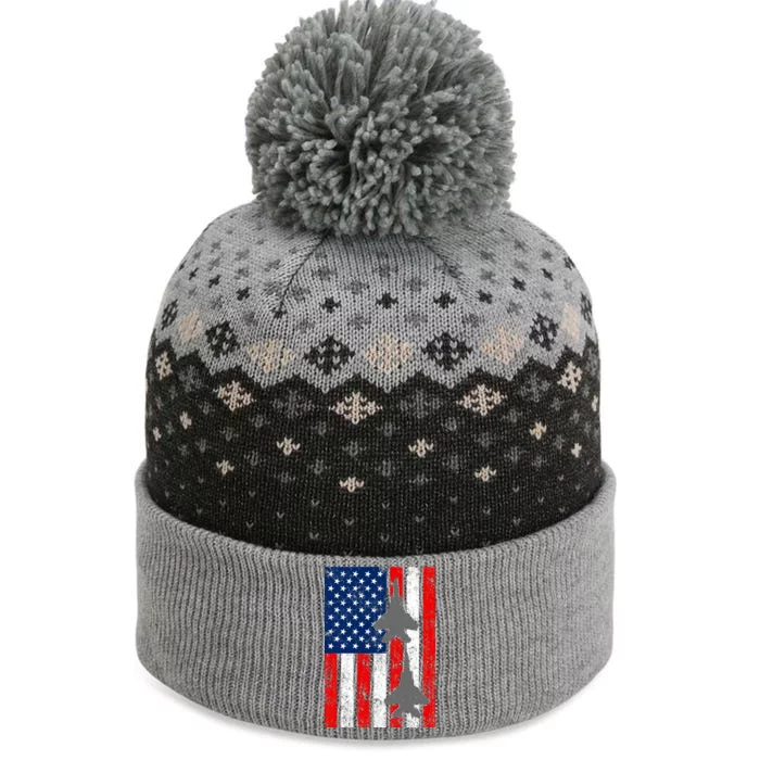 US Air Force Jets Distressed Flag The Baniff Cuffed Pom Beanie