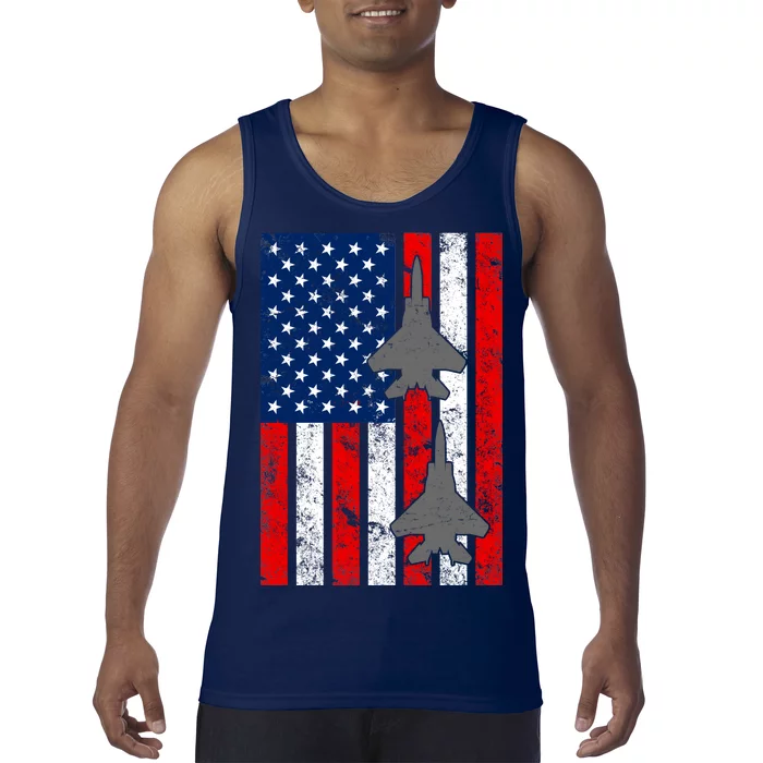 US Air Force Jets Distressed Flag Tank Top