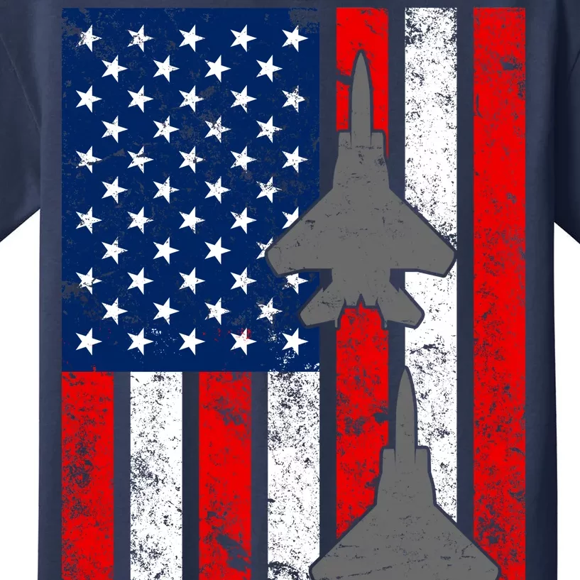 US Air Force Jets Distressed Flag Kids T-Shirt