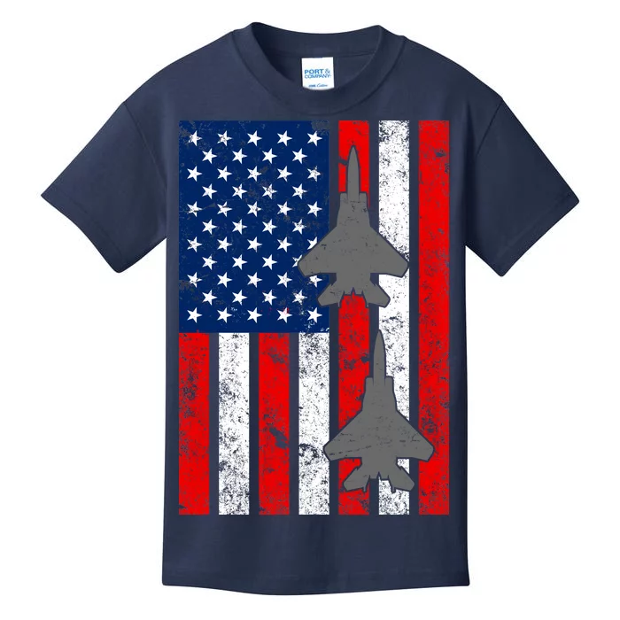 US Air Force Jets Distressed Flag Kids T-Shirt