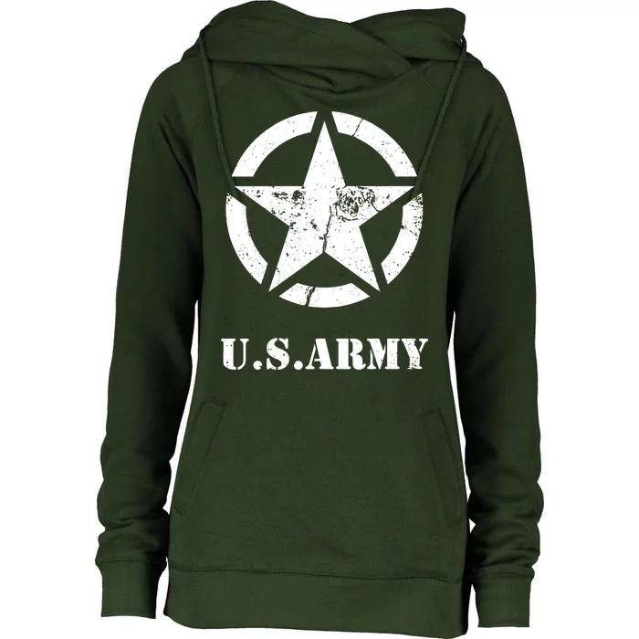 US Army Vintage Logo Womens Funnel Neck Pullover Hood