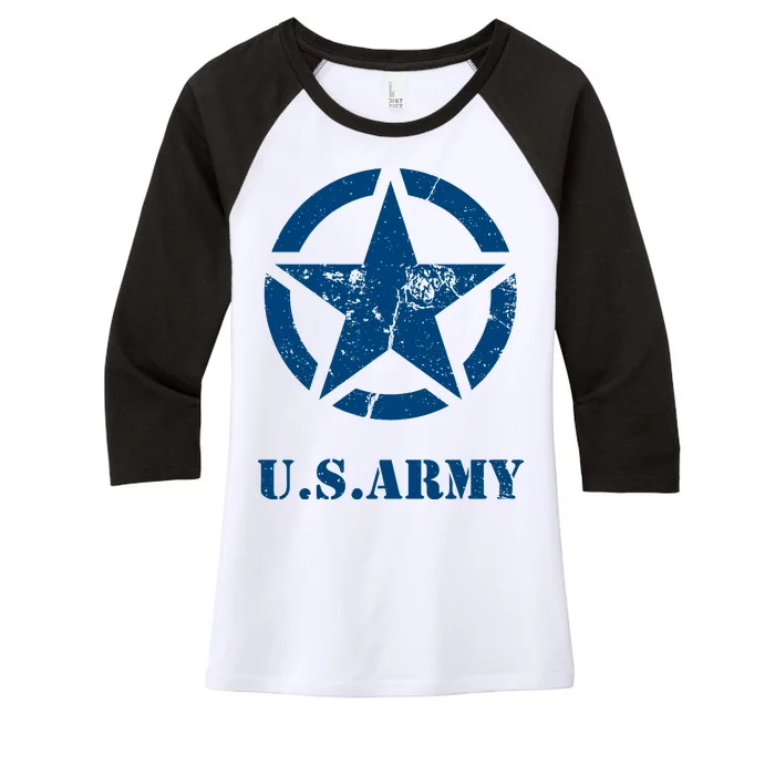 US Army Vintage Logo Women's Tri-Blend 3/4-Sleeve Raglan Shirt