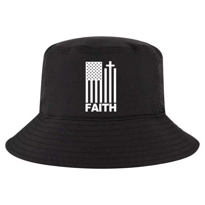 US Christian Cross Flag Faith Cool Comfort Performance Bucket Hat