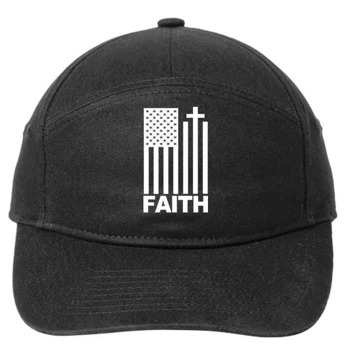 US Christian Cross Flag Faith 7-Panel Snapback Hat