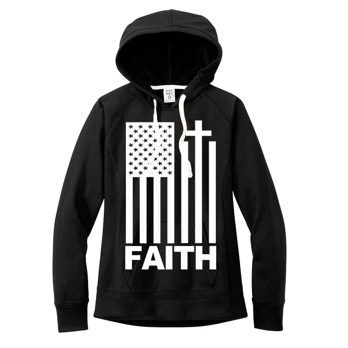 US Christian Cross Flag Faith Women's Fleece Hoodie