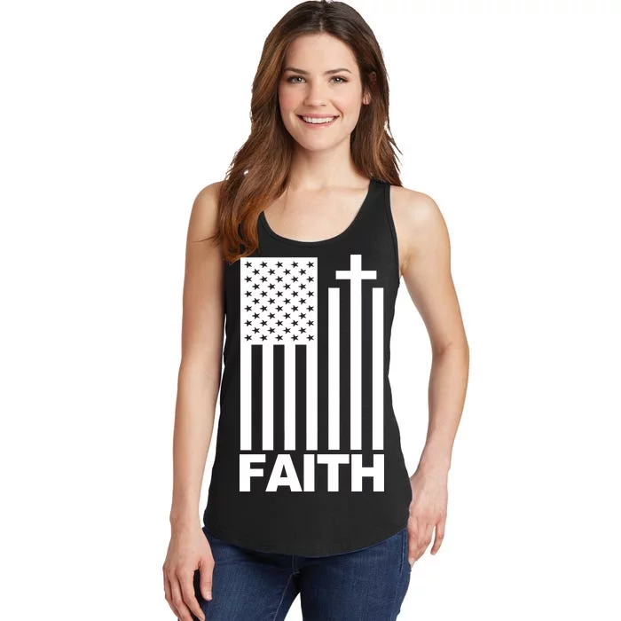 US Christian Cross Flag Faith Ladies Essential Tank