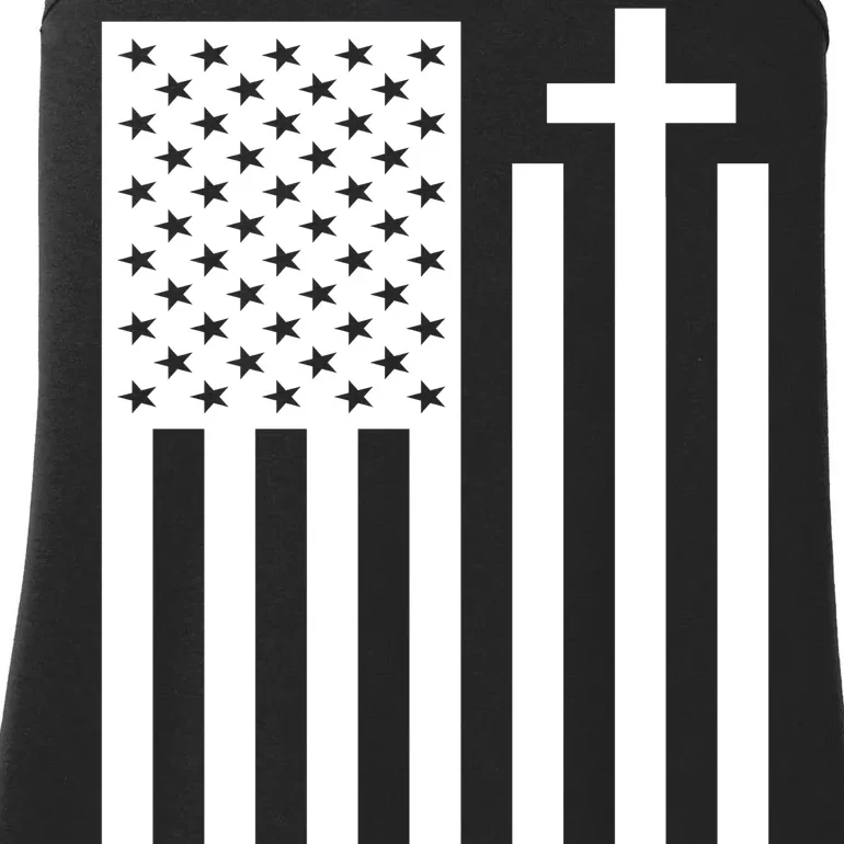 US Christian Cross Flag Faith Ladies Essential Tank