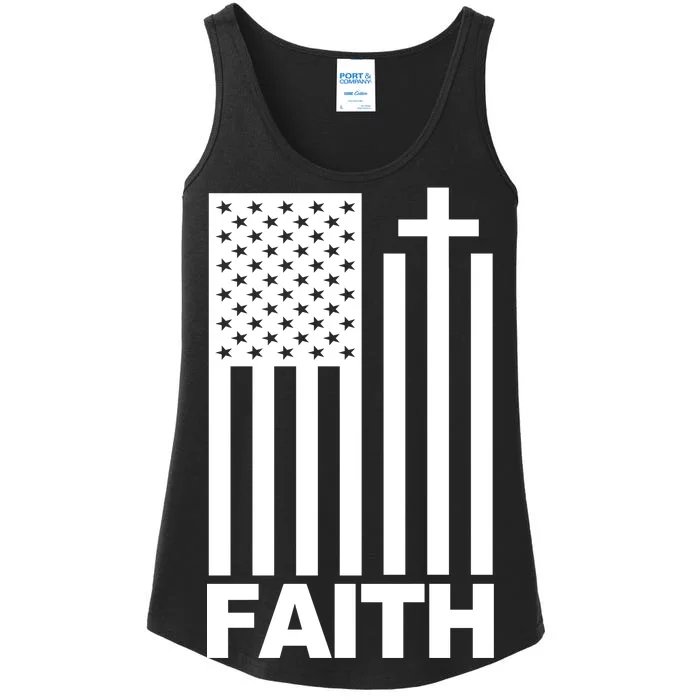 US Christian Cross Flag Faith Ladies Essential Tank