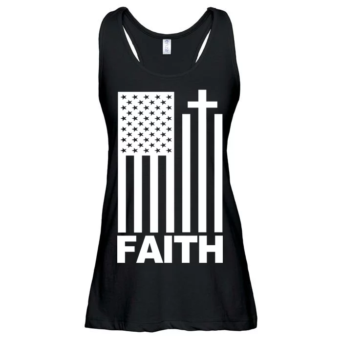 US Christian Cross Flag Faith Ladies Essential Flowy Tank