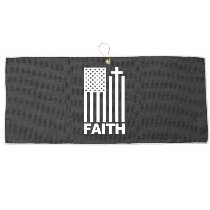 US Christian Cross Flag Faith Large Microfiber Waffle Golf Towel