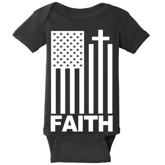 US Christian Cross Flag Faith Baby Bodysuit