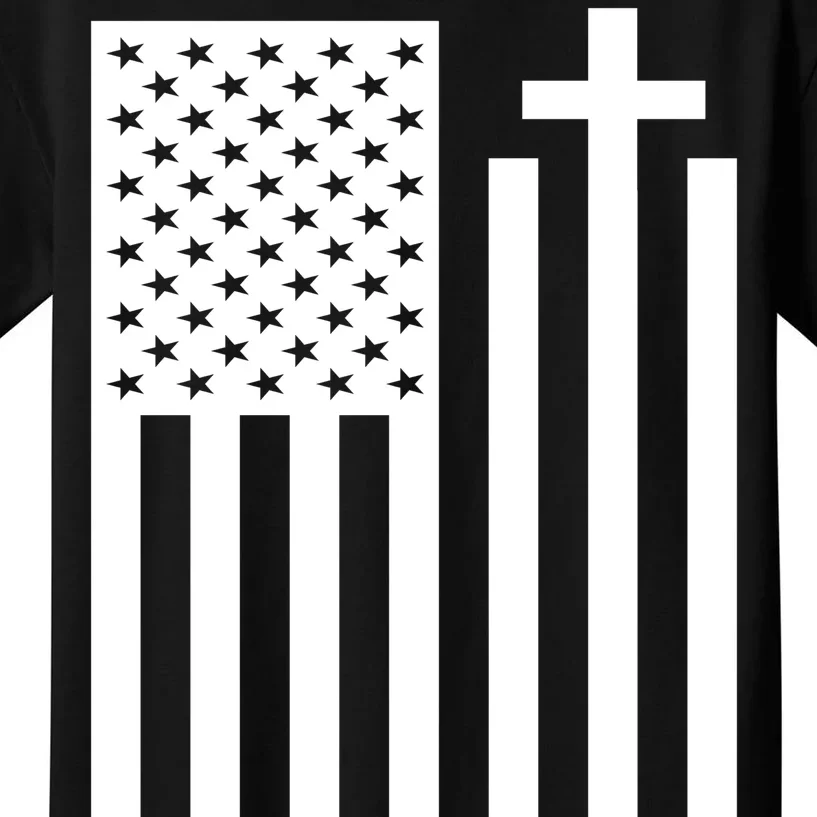 US Christian Cross Flag Faith Kids T-Shirt