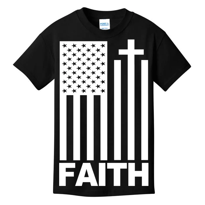 US Christian Cross Flag Faith Kids T-Shirt