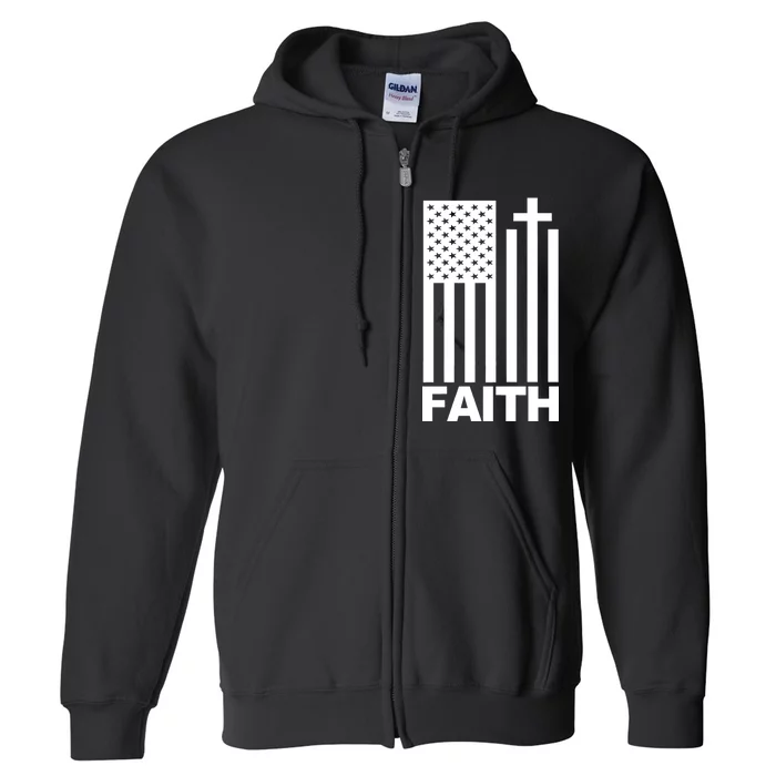 US Christian Cross Flag Faith Full Zip Hoodie