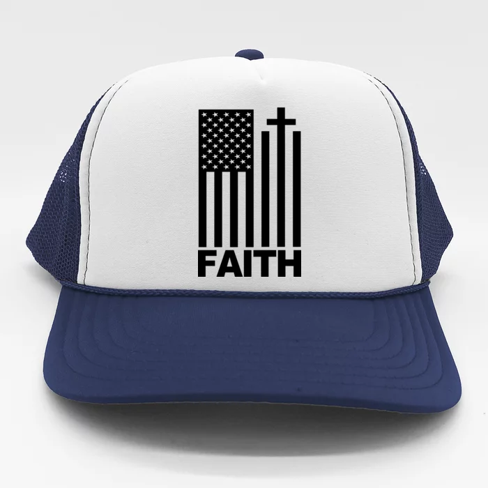 US Christian Cross Flag Faith Trucker Hat