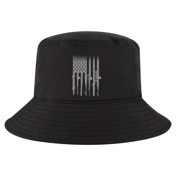 US Gun Flag Cool Comfort Performance Bucket Hat