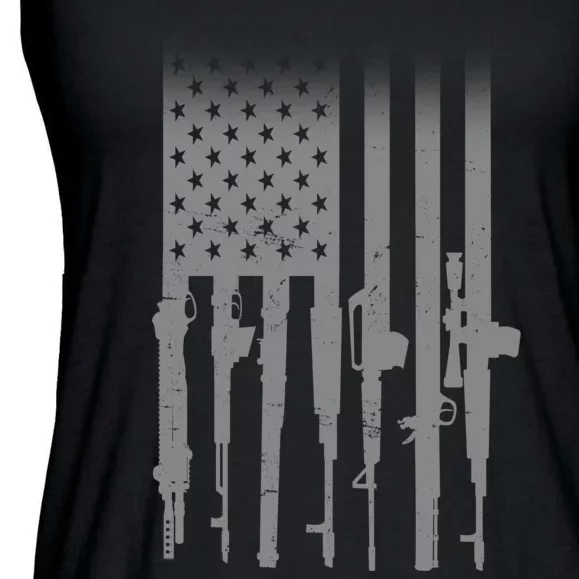 US Gun Flag Ladies Essential Flowy Tank