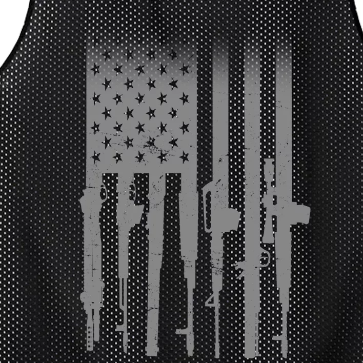 US Gun Flag Mesh Reversible Basketball Jersey Tank