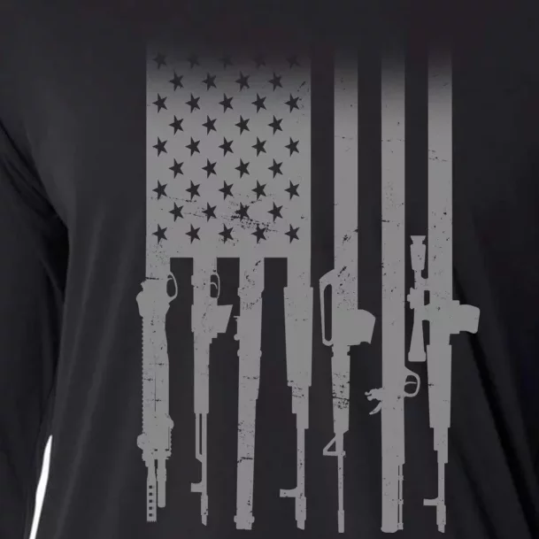 US Gun Flag Cooling Performance Long Sleeve Crew