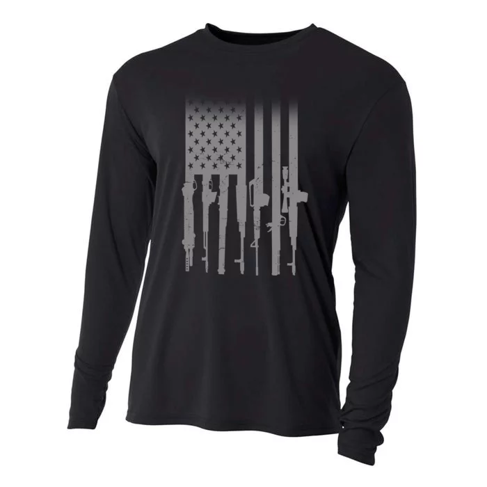 US Gun Flag Cooling Performance Long Sleeve Crew