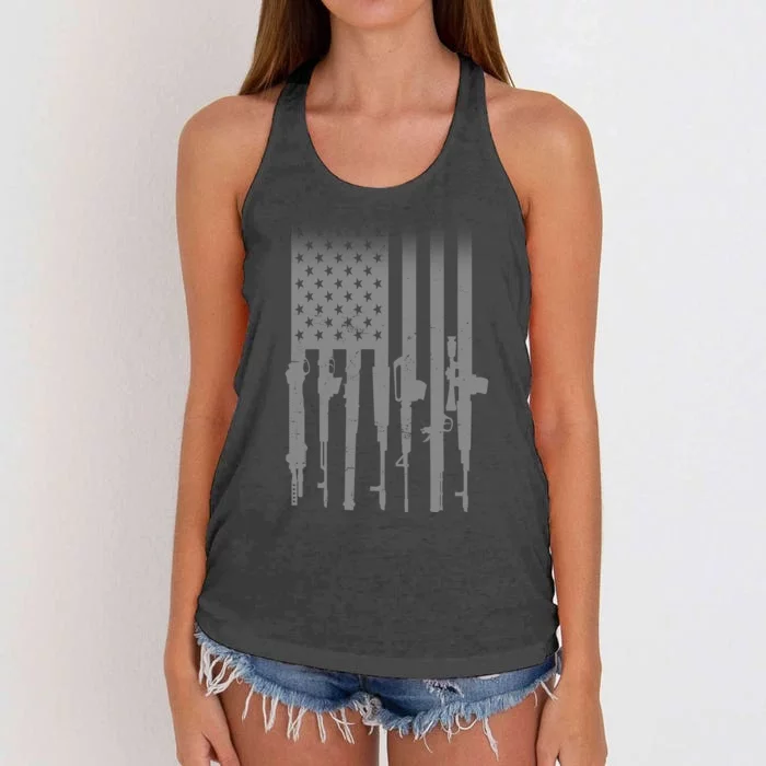 US Gun Flag Women's Knotted Racerback Tank