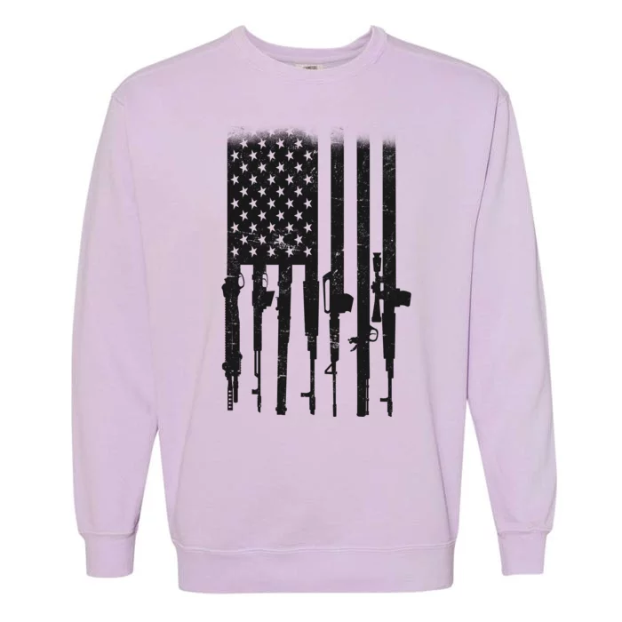 US Gun Flag Garment-Dyed Sweatshirt