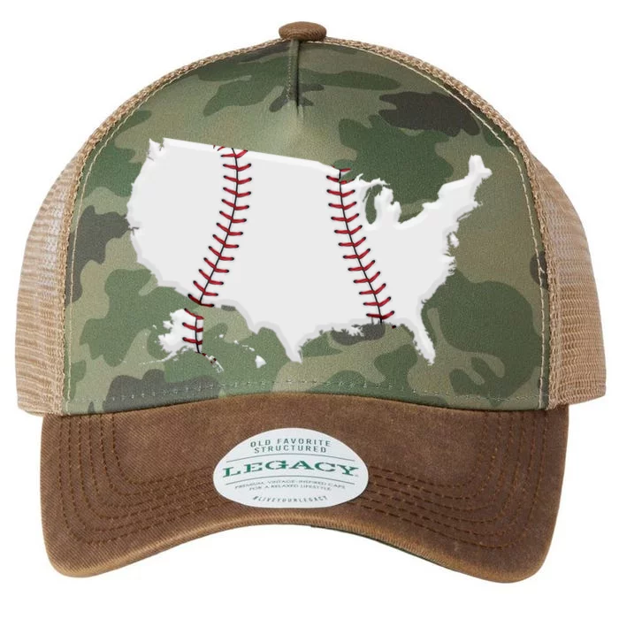 US Map American Baseball Legacy Tie Dye Trucker Hat