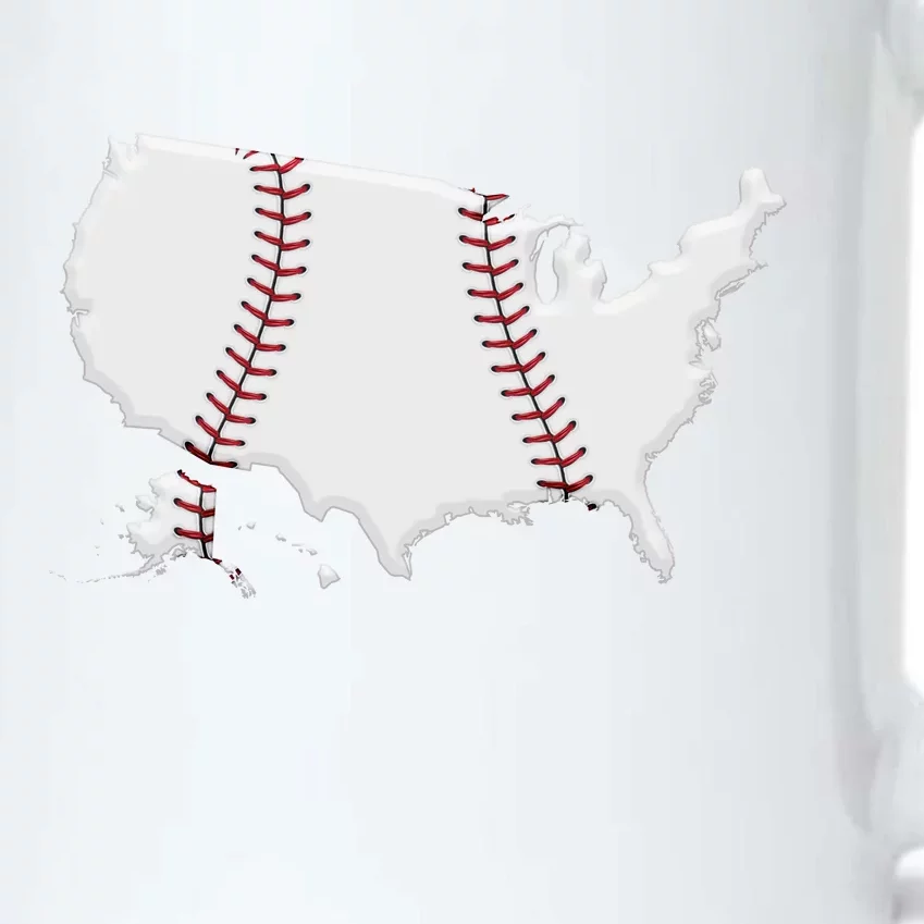 US Map American Baseball Black Color Changing Mug