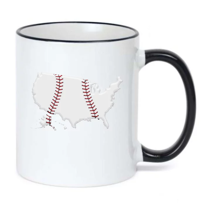 US Map American Baseball Black Color Changing Mug