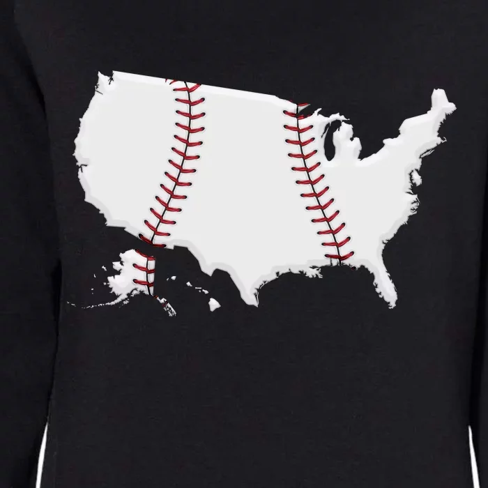 US Map American Baseball Womens California Wash Sweatshirt