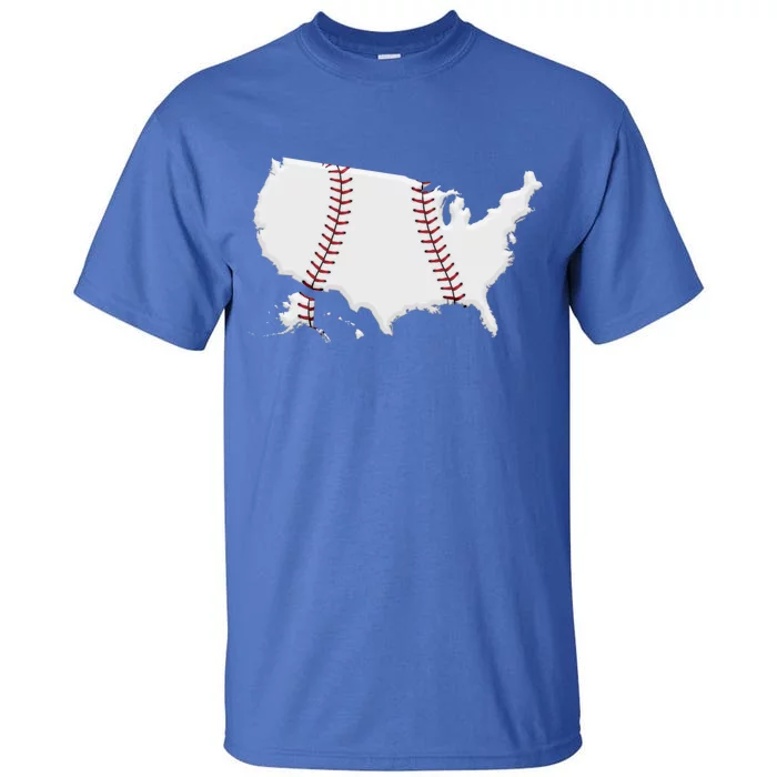 US Map American Baseball Tall T-Shirt