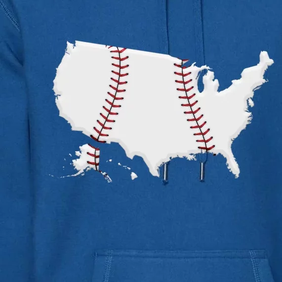 US Map American Baseball Premium Hoodie