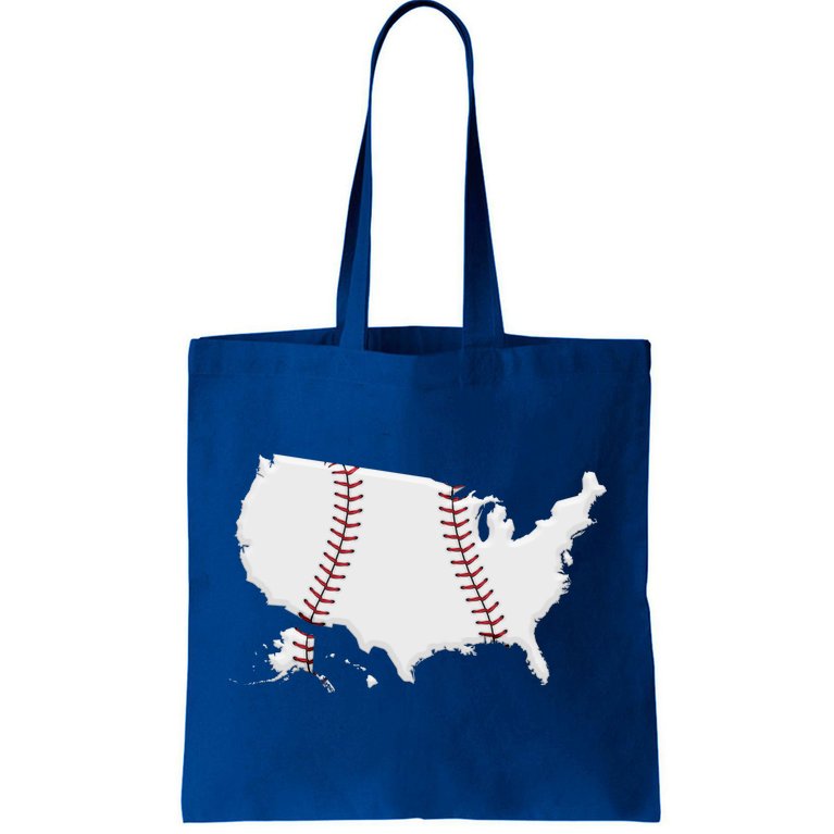 US Map American Baseball Tote Bag