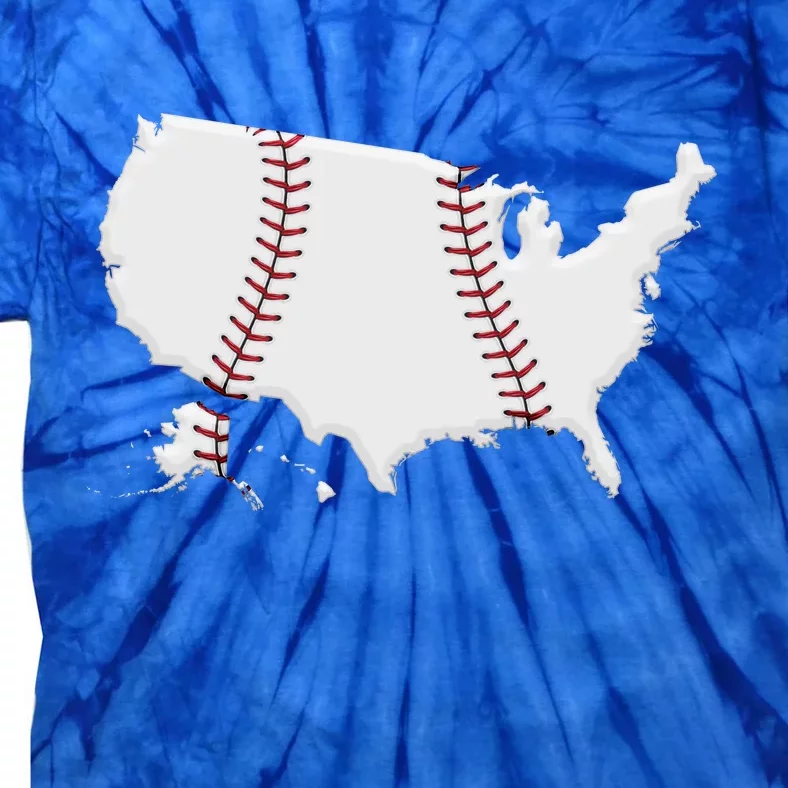 US Map American Baseball Tie-Dye T-Shirt