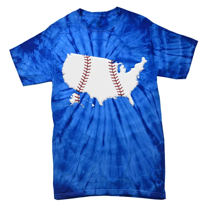 US Map American Baseball Tie-Dye T-Shirt