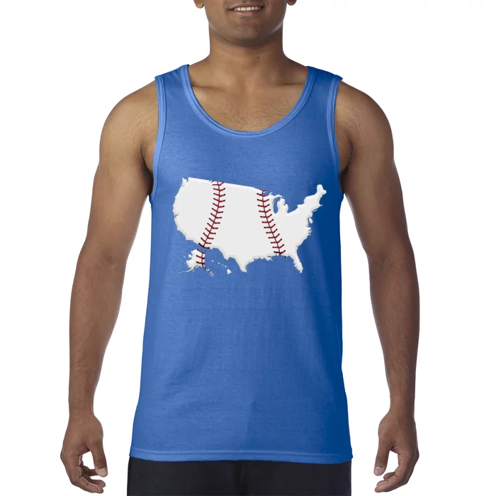 US Map American Baseball Tank Top