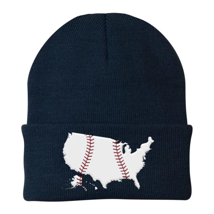 US Map American Baseball Knit Cap Winter Beanie