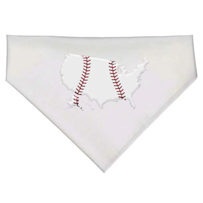 US Map American Baseball USA-Made Doggie Bandana