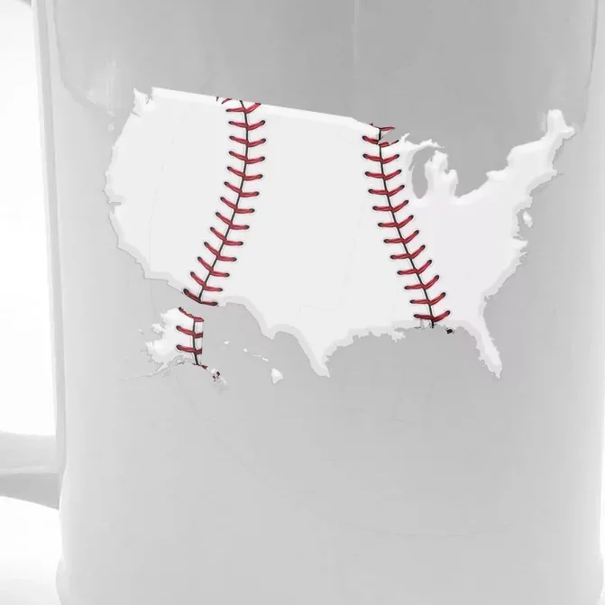 US Map American Baseball Front & Back Beer Stein