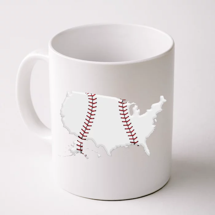 US Map American Baseball Front & Back Coffee Mug