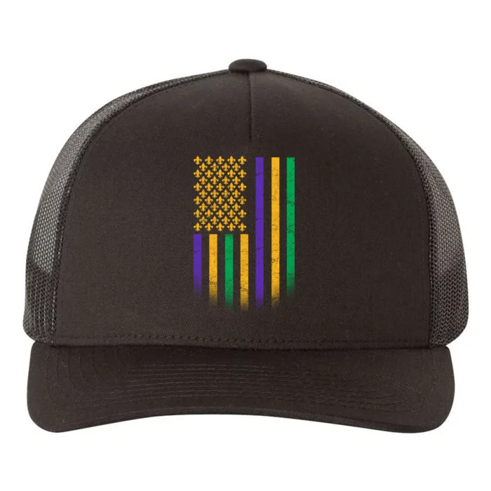 US Mardi Gras Flag Celebration Yupoong Adult 5-Panel Trucker Hat