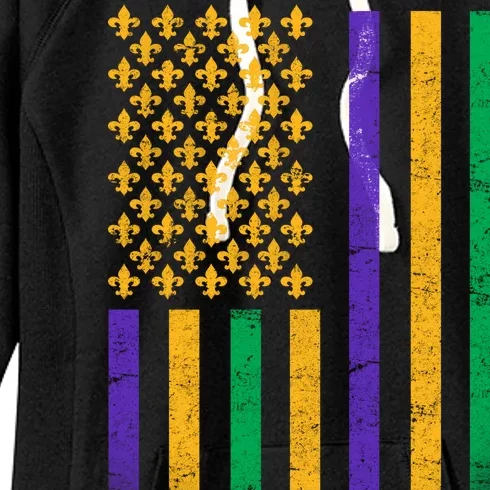 US Mardi Gras Flag Celebration Women's Fleece Hoodie