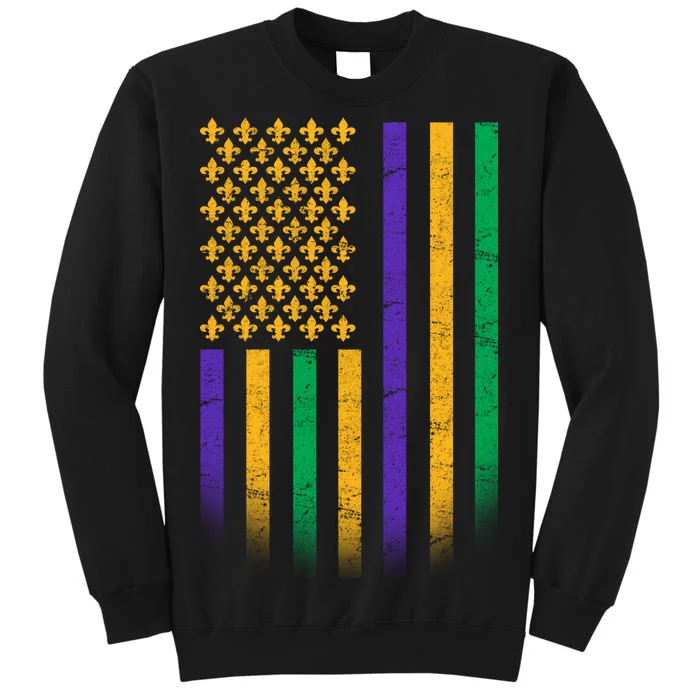 US Mardi Gras Flag Celebration Tall Sweatshirt