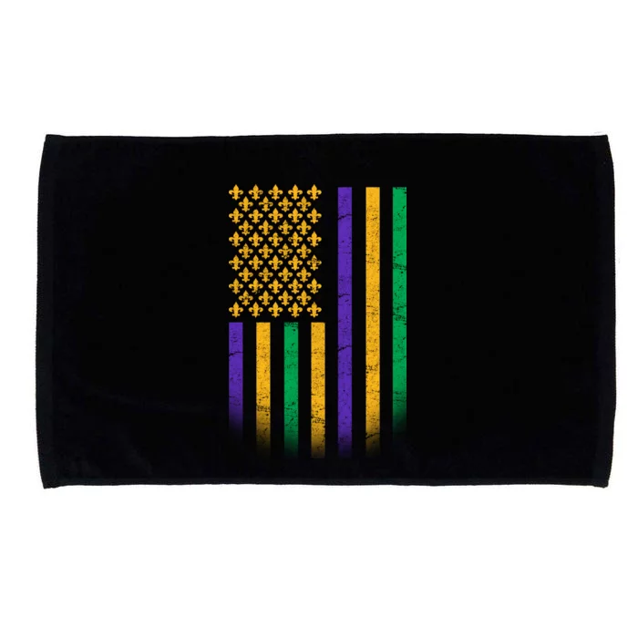 US Mardi Gras Flag Celebration Microfiber Hand Towel