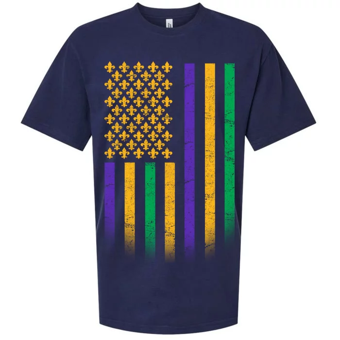 US Mardi Gras Flag Celebration Sueded Cloud Jersey T-Shirt