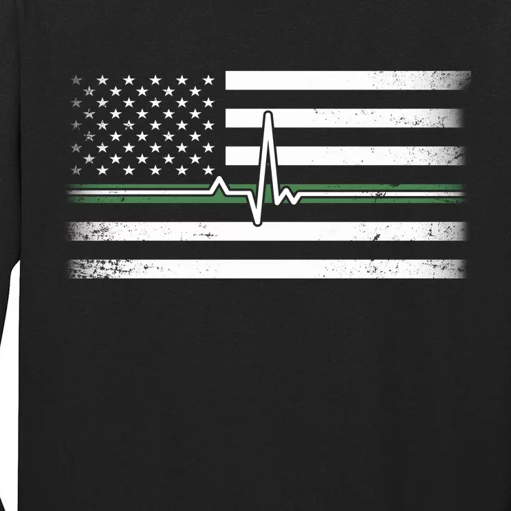 US Military Thin Line Flag Tall Long Sleeve T-Shirt