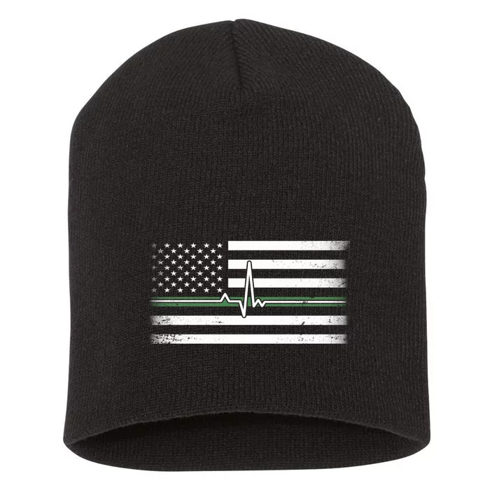 US Military Thin Line Flag Short Acrylic Beanie